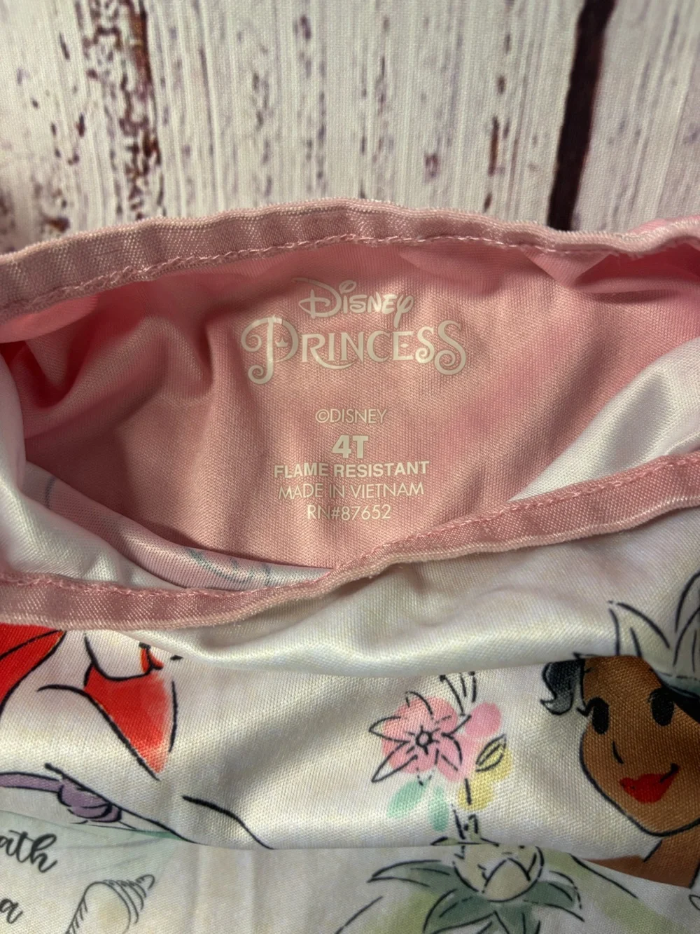 Disney Princess Pink and White Floral Nightdress for Girls - Picture 2 of 2